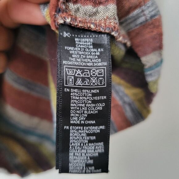 FOREVER 21 BOUTIQUE Earh Colors Striped Romper Size Small - Picture 4 of 7